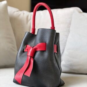 Elegant Black and Red Women's Handbag